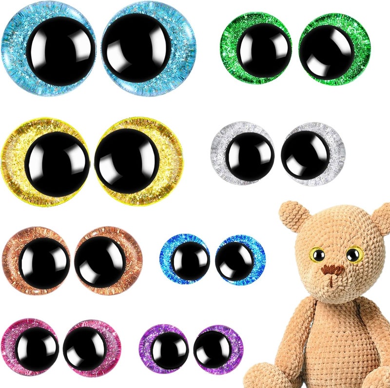 KIGEAPUEL 160PCS Large Safety Eyes for Amigurumi Safety Eyes for Crocheting for DIY Dolls Puppets Bear Crafts Animals Amigurumi Making Supplies(12-30MM) - Image 1